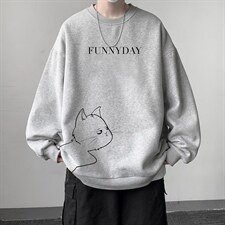 圆领卫衣男大码加厚加绒长袖t恤男S6149-P28加绒款-P33，男装卫衣，电商A040