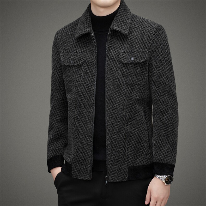 翻领羽绒服男冬季上衣中年爸爸冬装商务休闲加厚保暖外套新款男装,男装羽绒服,电商B212（原钱塘6029）