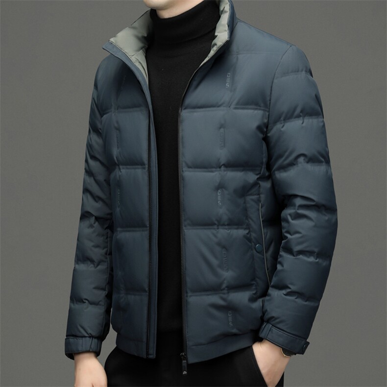 羽绒服男冬季新款厚款立领宽松上衣中年爸爸装休闲男士保暖外套,男装羽绒服,电商B212（原钱塘6029）