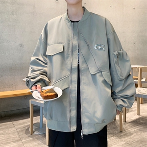 A843-P62 秋季痞帅潮流棒球服外套男美式复古宽松休闲设计感夹克图片