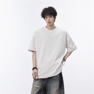短袖男宽松激光烧花D329-QM910-P35-控58图片