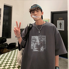 可设48小时发货支持抖音得物来样二开230克重磅美式短袖t恤MT357，男装T恤，电商A486