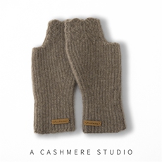 新款百搭女士双股加厚保暖抽条半指手套，手套，窄众羊绒