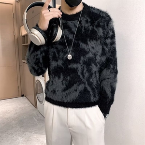 轻奢撞色毛须设计感毛衫男士针织衫冬季新款加厚重磅毛衣 3478图片