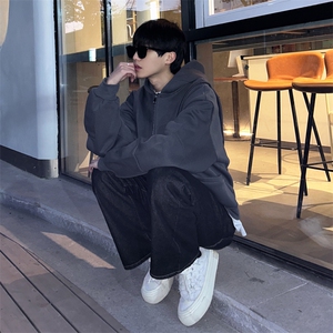 抖音得物高品质二开 25秋冬美式重磅宽松结构设计连帽卫衣外套W78图片