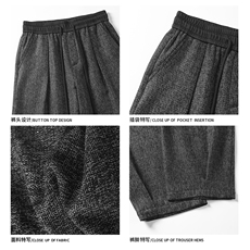 2025秋季新款白底老钱风仿麻弯刀卫裤M-5XLHK25625-特P35，男装休闲裤，电商A022