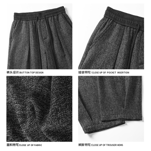 2025 秋季新款 白底老钱风仿麻弯刀卫裤M-5XL HK25625-特P35图片