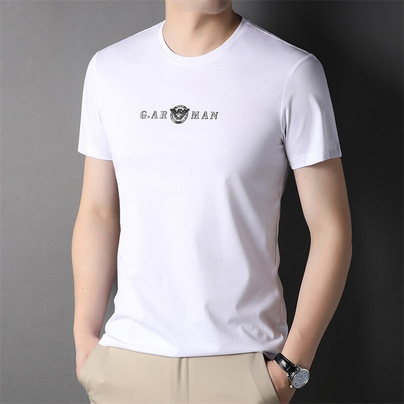 AG8859钱塘2020-3夏季圆领压花时尚短袖高端男士T恤P40,男装T恤,钱塘207-3