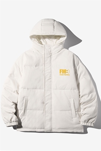 白鸭绒白底22冬季潮流时尚百搭字母印花连帽羽绒服YR139P225控298图片