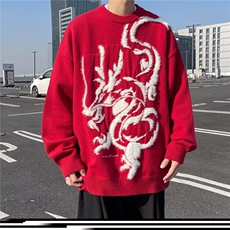 美式圆领毛衣男慵懒风休闲针织衫TY93P48，男装针织衫/毛衣，星座1116-2