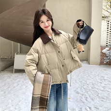 xian货灯芯绒撞色拼接50羽绒服2C090-9024-P235-K358，女装羽绒服，2C090