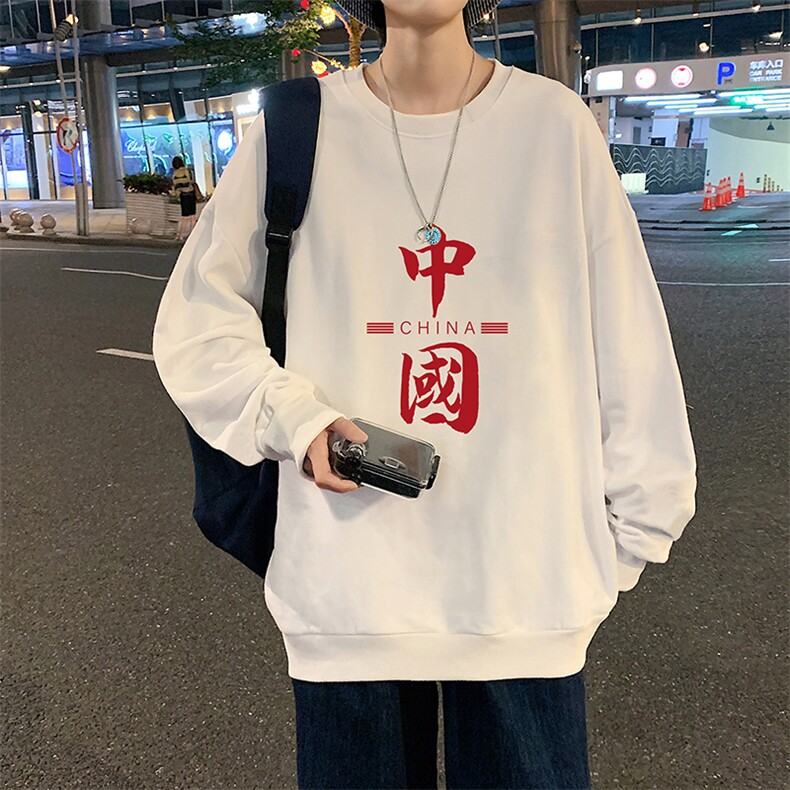 S6198-P28加绒款-P33秋季圆领卫衣男大码韩版宽松长袖外套,男装卫衣,电商A040