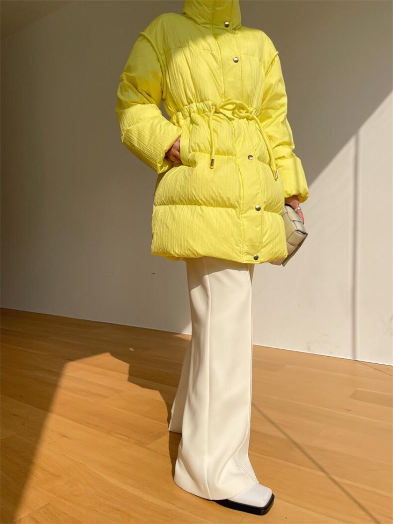 现货～长款系带收腰羽绒服，女装羽绒服，LION&CAT(2F)