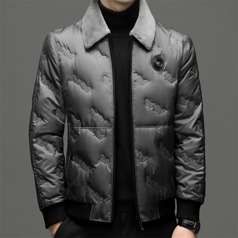 羽绒服男2023冬季新款中年加厚保暖白鸭绒服上衣男装商务休闲外套,男装羽绒服,电商B212（原钱塘6029）