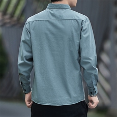 男士衬衫长袖纯棉春秋季工装全棉潮衬衣寸衫外套衣服男装休闲上衣，男装衬衫，电商B212（原钱塘6029）