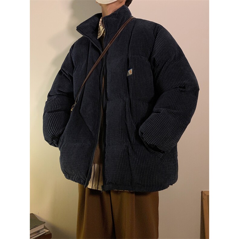 潮牌冬季新款灯芯绒棉服男韩版潮流宽松复古痞帅百搭外套V11-P90,男装棉衣,星座1008