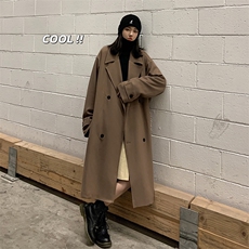 Q2094中长款过膝呢子大衣2024新款冬季毛呢外套加厚韩范女装P138，女装短外套，电商C306-1