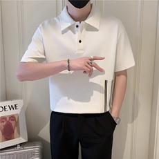 现货2025夏季新款社会小伙拼接polo衫男短袖T恤TX06P55控78，男装T恤，电商B276A