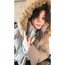 现货三防重磅硬挺boxy短款羽绒棉衣座山雕大毛毛领PU皮棉服外套冬，男装棉衣，电商A443