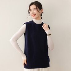 2025年秋季新款无缝女士针织马甲时尚休闲修身，女装针织衫/毛衣，暖钟情羊绒