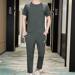 夏季男短袖t恤休闲套装潮牌潮流一套搭配帅气青少年衣服TZ67-P45图片