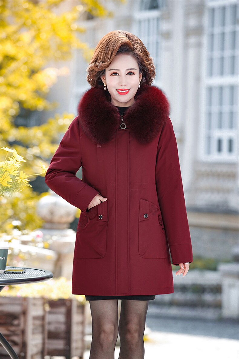 2026冬季新款羽绒服女中老年人妈妈装活里活面白鸭绒加厚外套,男装羽绒服,电商B212（原钱塘6029）