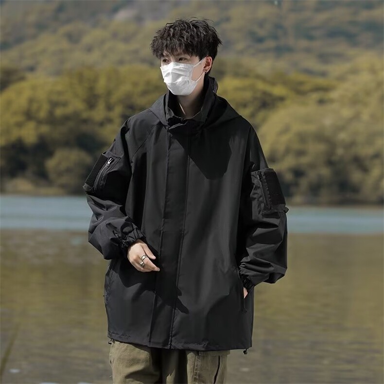 潮牌痞帅棒球服外套男春秋季新款冲锋衣休闲飞行员夹克JF53-P65,男装夹克,星座1008