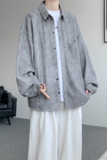 衬衫男春季新款港风宽松大码扎染肌理感长袖衬衣CS7012-P38，男装衬衫，星座214-3
