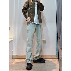 B221美式ins高街小众百搭纯色微喇牛仔裤LK22087-P55控78，男装牛仔裤，电商B221