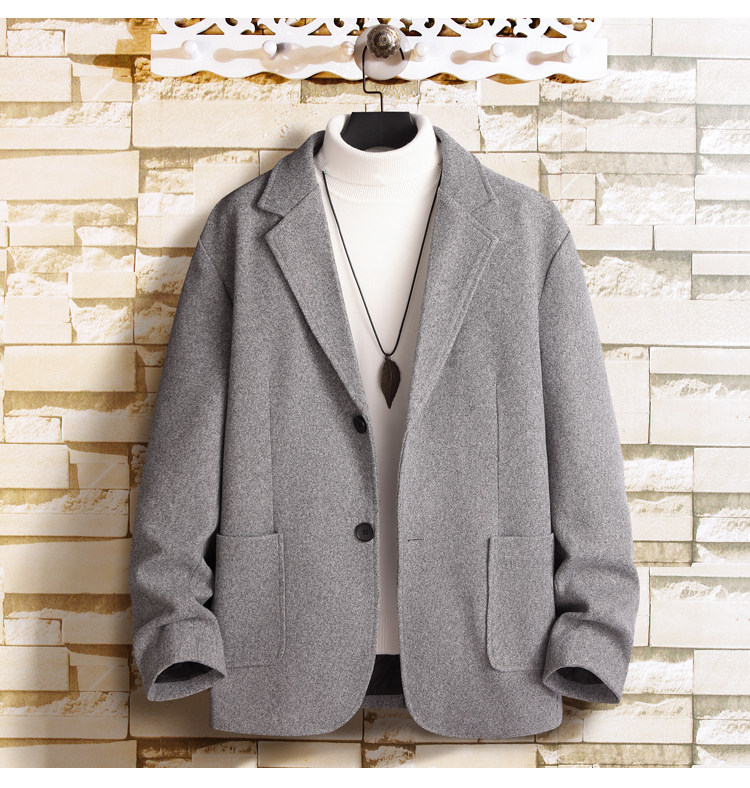 N6169/P95加棉P105冬季新开叉呢料毛呢西服男宽松外套上衣呢大衣,男装西服,电商A141