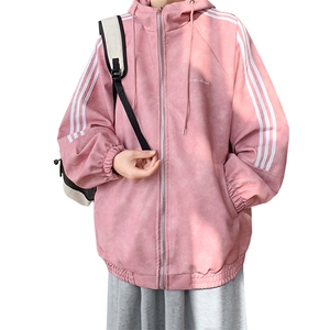 春季三条杠皮衣美式潮牌情侣装夹克外套XZ102B-1-JK2561P85图片