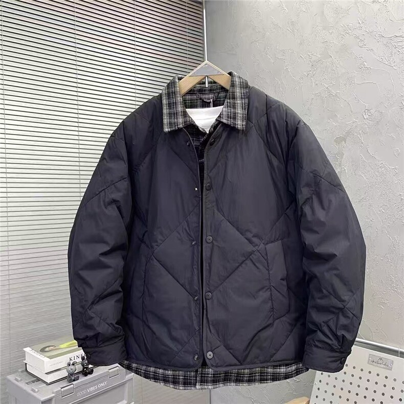 秋冬潮牌假两件轻薄款羽绒服男宽松休闲青年鸭绒外套Y06-P185，男装羽绒服，星座703-1