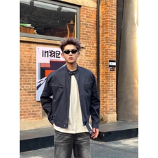 黑色短款外套高级感痞帅哈灵顿夹克工装美式棒球服JK352特P72，男装夹克，星座908-1