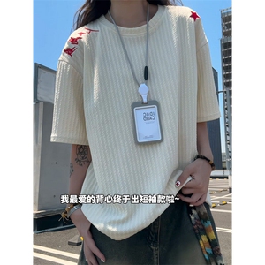 XZ809A/JJJ01/P35/控48 肌理感万针刺绣圆领T恤图片