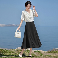 2025夏季新款女装年时尚休闲垃圾桶套裙套头气质减龄潮流百搭，女装套装/套裙，火爆靓佳人