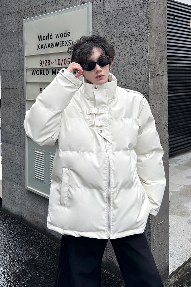 现货冬季宽松高级设计感PU皮棉衣潮加厚外套XZ811A-MF156-P128,男装棉衣,星座811A