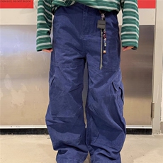 大码美式多口袋弯刀工装牛仔裤男女2026夏季新款宽松休闲直筒长裤，男装牛仔裤，星座516A