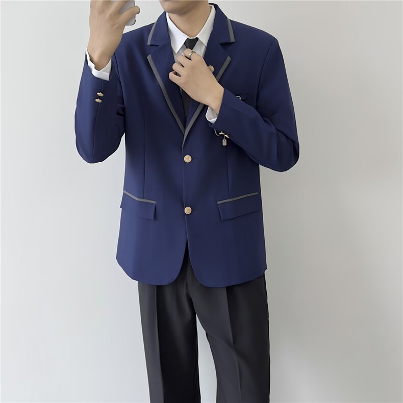 日系学院风三粒扣西服jk西装外套学生班服,男装西服套装,星座410-6（原星座1304-1）