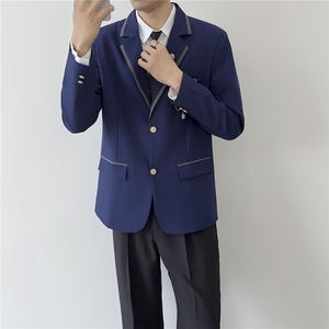 日系学院风三粒扣西服jk西装外套学生班服图片