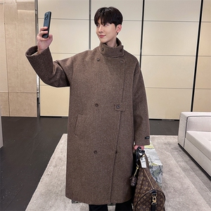 得物精品】毛呢男大衣男风衣男中长款韩版潮流外套FY119图片