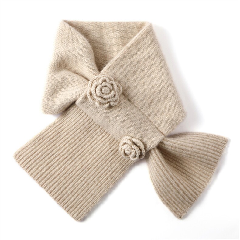 2025年秋季时尚百搭通勤简约休闲手工绣花穿孔围巾，围巾，众皇羊绒