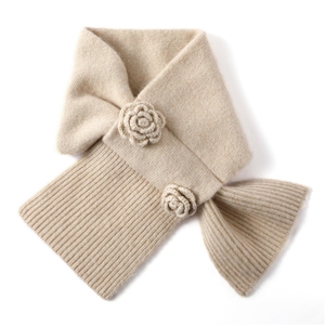 2025年秋季时尚百搭通勤简约休闲手工绣花穿孔围巾，围巾，众皇羊绒