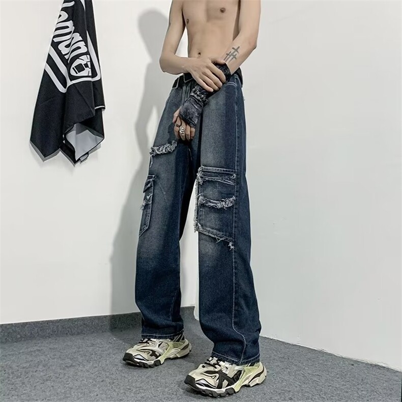 美式牛仔裤男春秋新款休闲直筒裤N3003P45,男装牛仔裤,星座1116-2