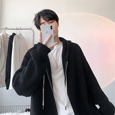 毛衣男秋冬新款港风宽松连帽针织毛衫MYA3-P65，男装针织衫/毛衣，星座214-3