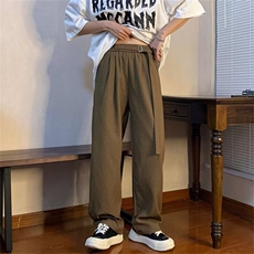 春夏季韩版高街休闲裤男帅拖地裤痞帅直筒潮流男女长裤K5060-P41，男装休闲裤，星座412-2