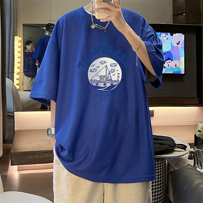 华夫格t恤男短袖男大码五分袖HT73410-P22,男装T恤,电商A040