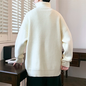 84676-P68半拉链毛衣男立领慵懒高级感宽松套头打底针织衫外套图片