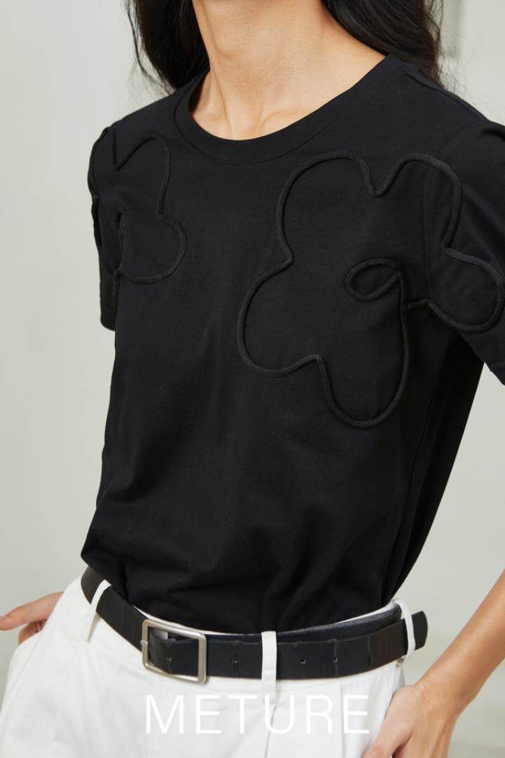 现货，夏季新款盘花短袖T恤，女装T恤，觅处