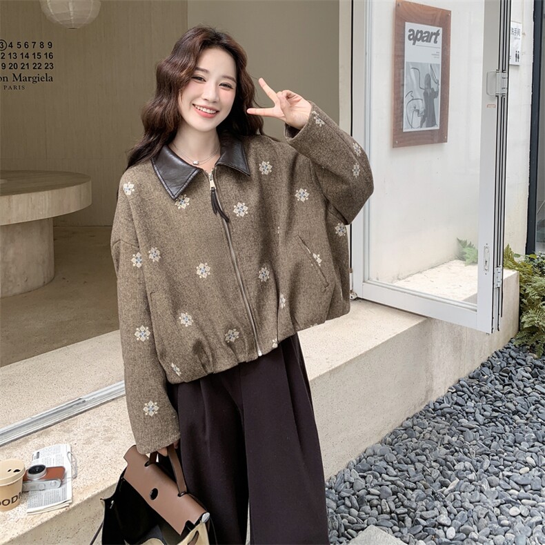 现货设计感美拉德刺绣毛呢外套2C2369001P185K285,女装毛呢外套,2C236