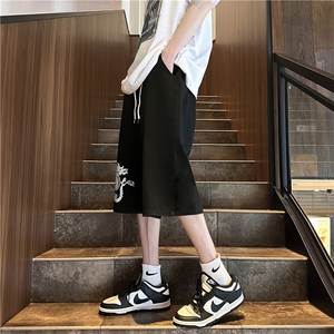 D2041-p48-控68  现货风宽松cleanfit牛仔裤七分裤黑暗图片
